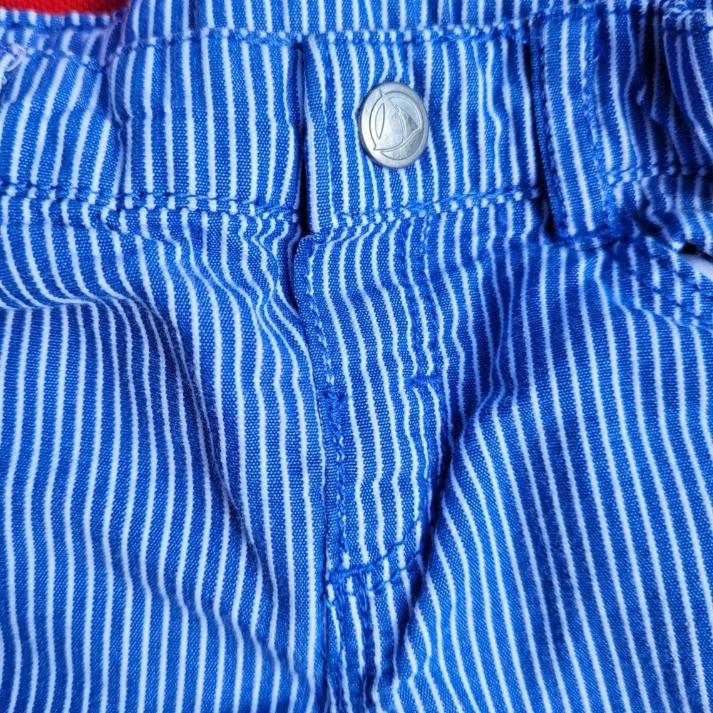 Petit Bateau Outfit Set Red Polo Blue Striped Pants 3M‎ Nautical Baby Boy 2pc